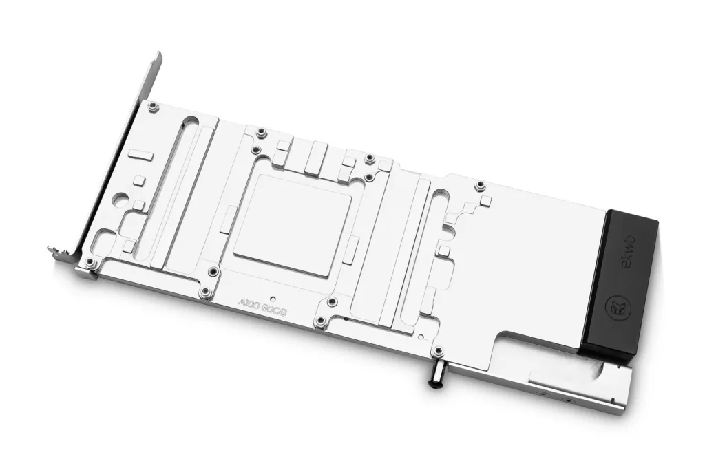 Водоблок EK-Pro GPU WB A100 Rack Nickel + Inox — вид спереди