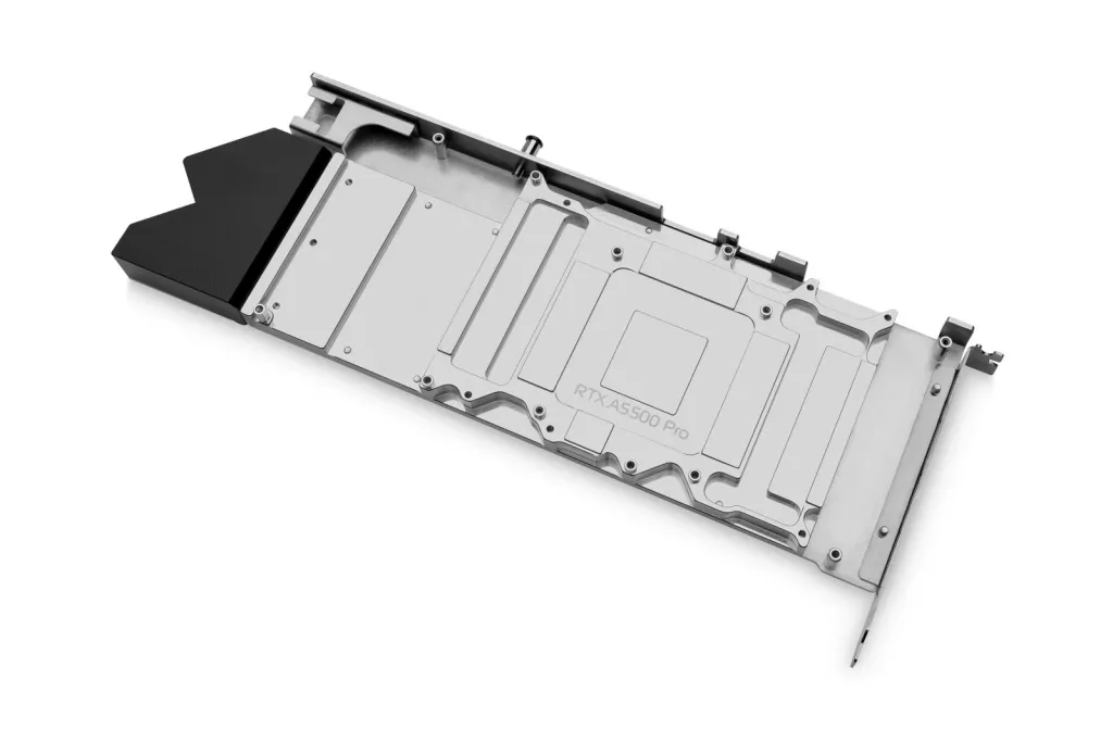 Водоблок EK-Pro GPU WB RTX A5500 Rack Nickel + Inox — вид сзади